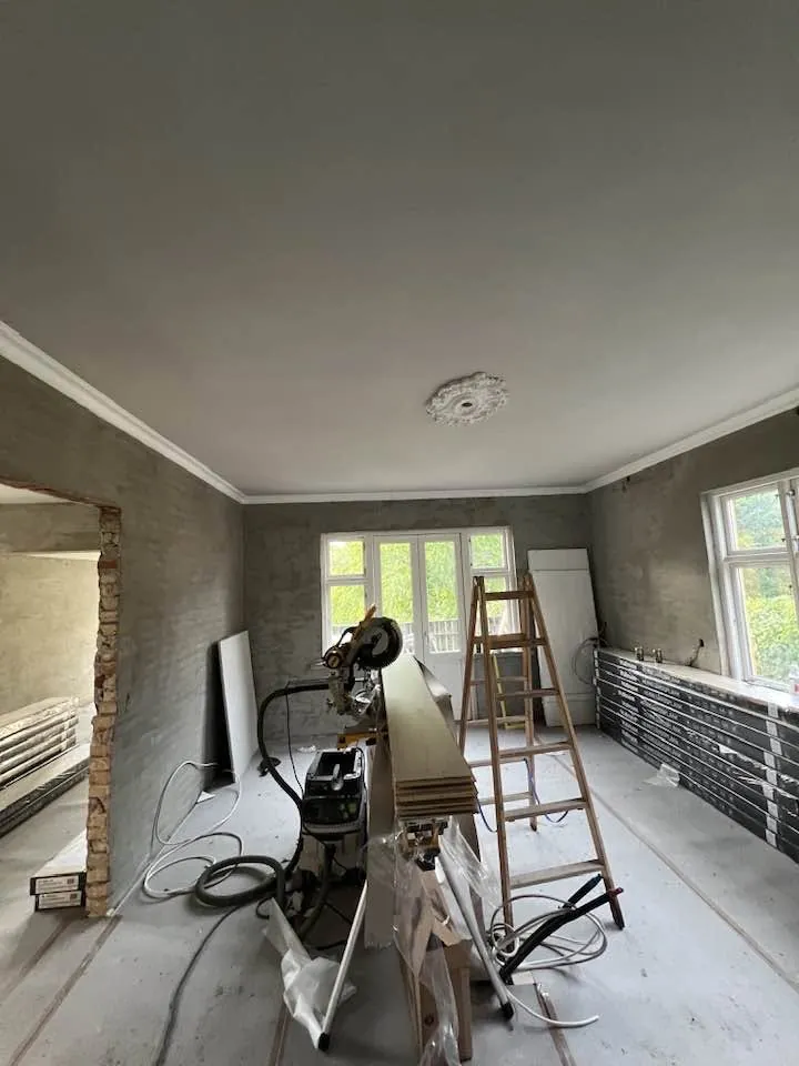 Nyt loft med lofteliste og rosette
